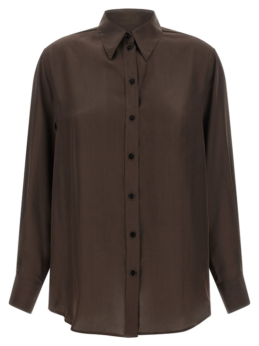 XACUS Brown Silk Blouse
