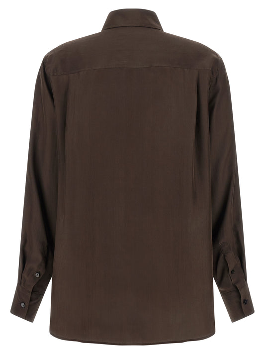 XACUS Brown Silk Blouse