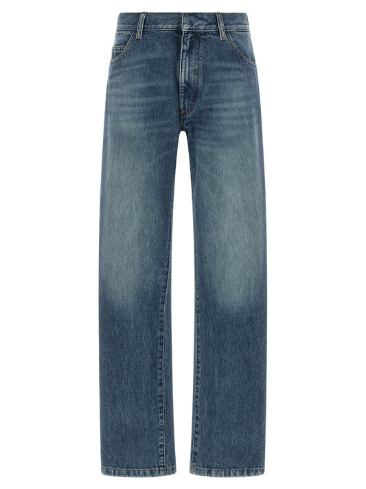 MM6 Maison Margiela Blue Cotton Straight-Leg Jeans