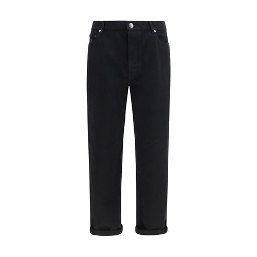 Brunello Cucinelli Black Cotton High-Waisted Jean