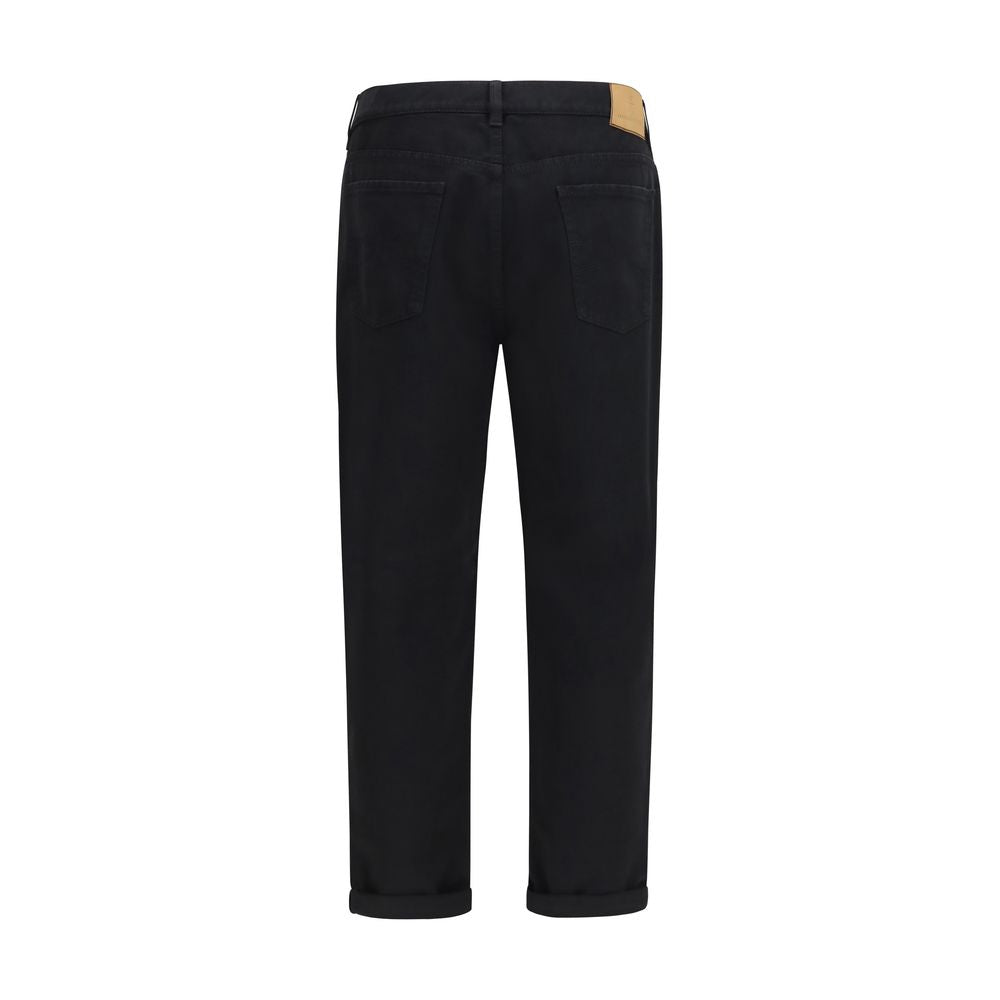 Brunello Cucinelli Black Cotton High-Waisted Jean