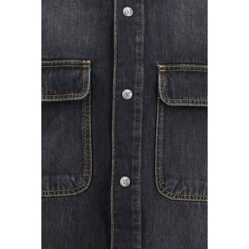 Palm Angels Blue Denim Shirt