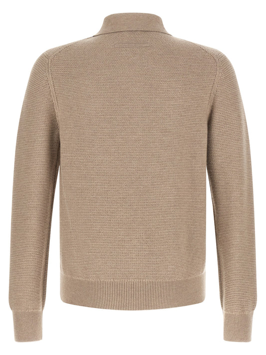 ZEGNA Beige Cashmere Polo Shirt