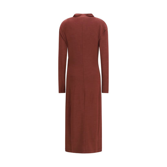 Brunello Cucinelli Bordeaux Wool Oves Aries Casual Dress