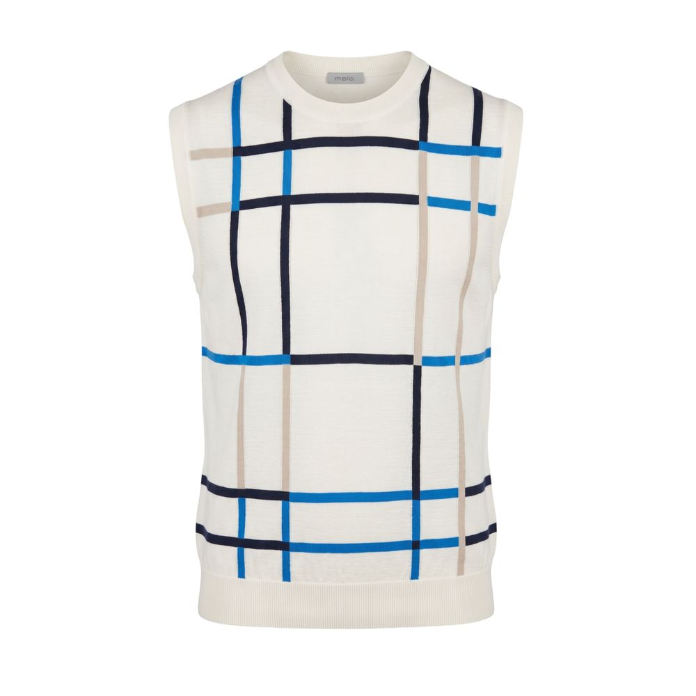 Malo White Cotton Men Sweater