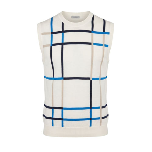 Malo White Cotton Men Sweater