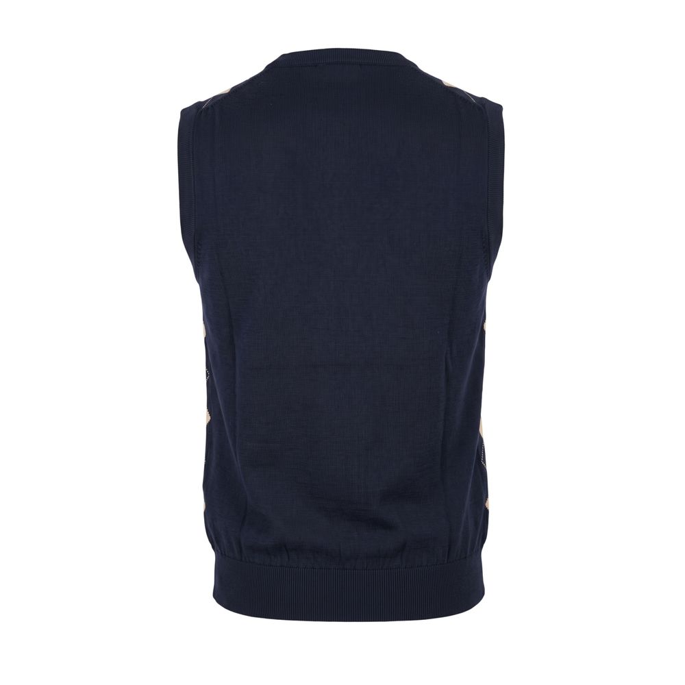 Malo Blue Cotton Men Sweater