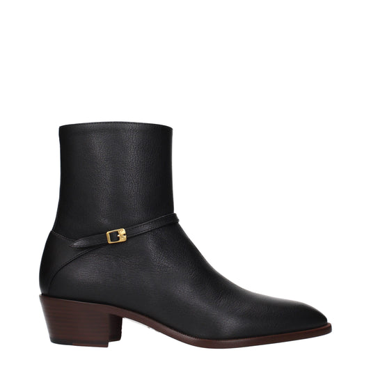 Valentino Garavani Black Leather Ankle Boots