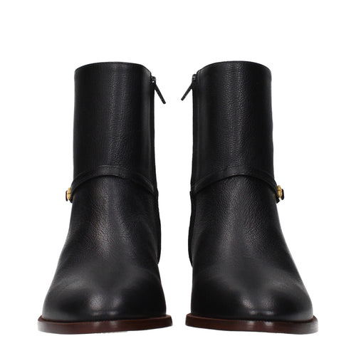 Valentino Garavani Black Leather Ankle Boots