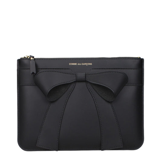 Comme Des Garçons Black Leather Clutch Bag