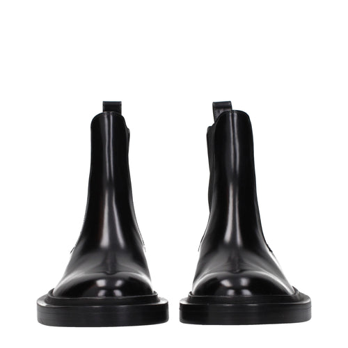 Jil Sander Black Leather Ankle Boots