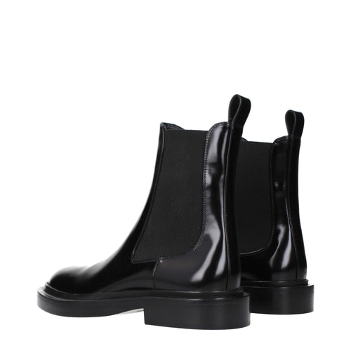 Jil Sander Black Leather Ankle Boots