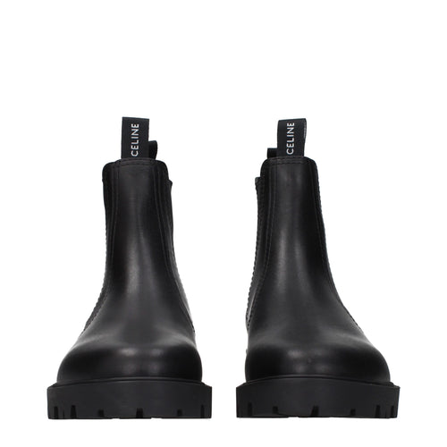 Celine Black Leather Ankle Boots