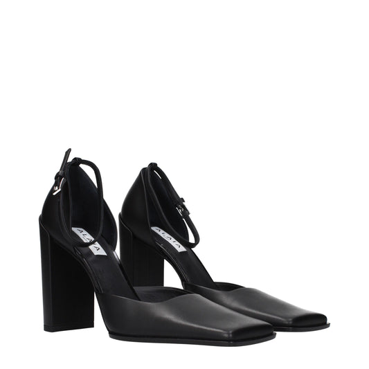 Alaïa Black Leather High Heel Pumps