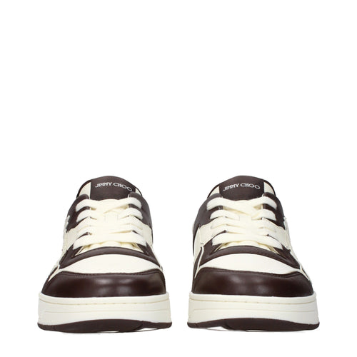 Jimmy Choo Beige Leather Low Top Sneakers
