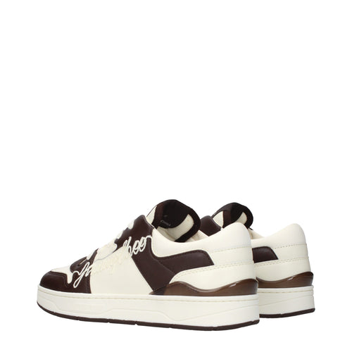 Jimmy Choo Beige Leather Low Top Sneakers
