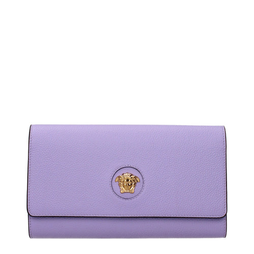 Versace Purple Leather Clutch Bag