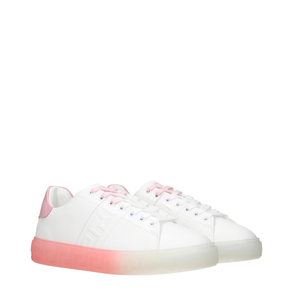 Versace White Leather Low Top Sneakers