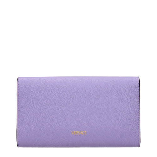 Versace Purple Leather Clutch Bag