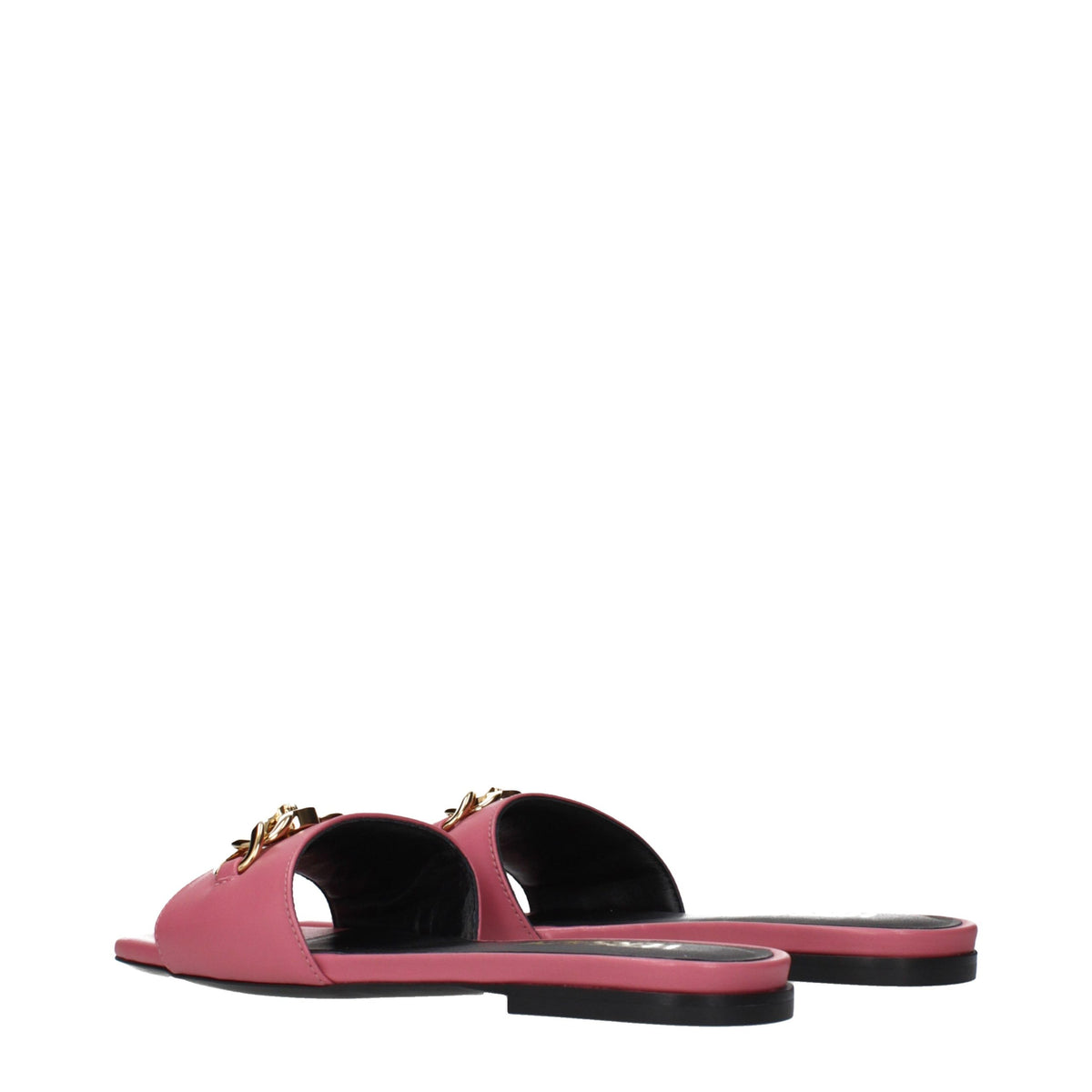Versace Pink Leather Slippers