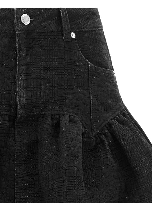 Ganni Black Cotton Long Skirt