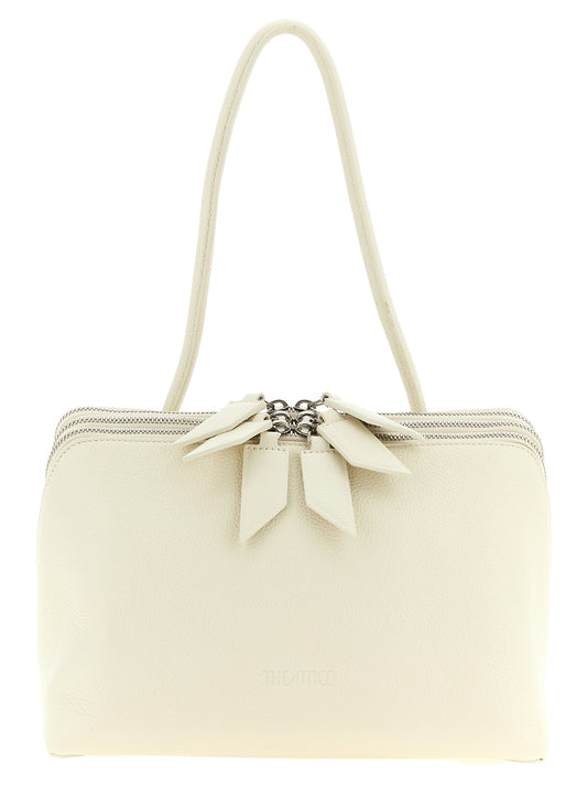 The Attico White Calfskin Shoulder Bag
