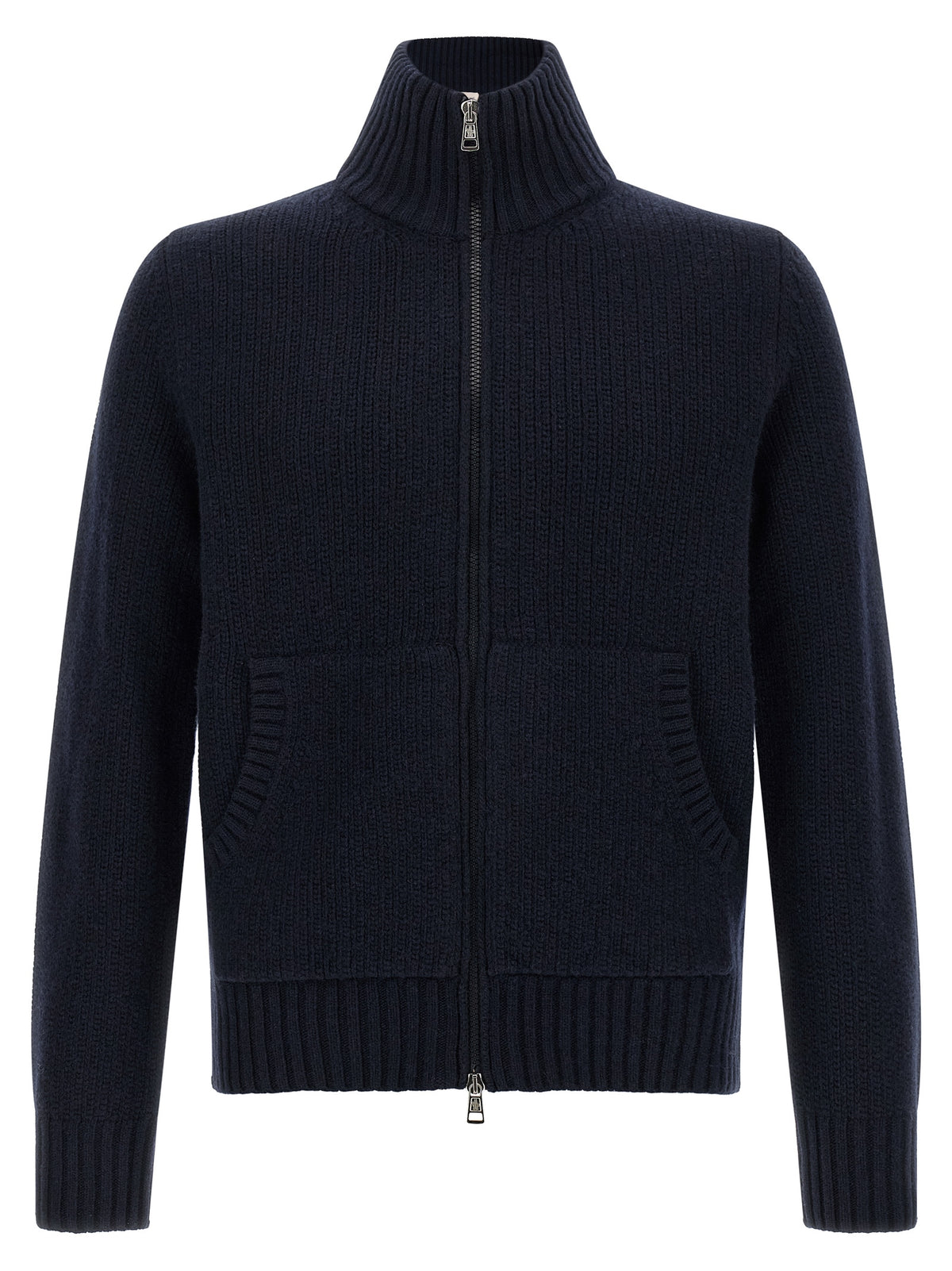 Moncler Blue Virgin Wool Cardigan