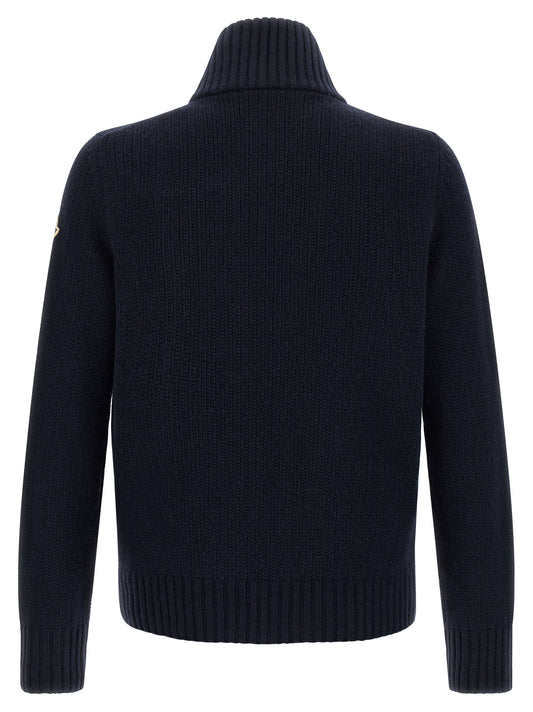 Moncler Blue Virgin Wool Cardigan