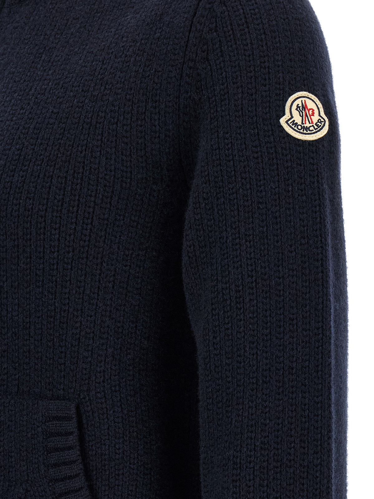 Moncler Blue Virgin Wool Cardigan