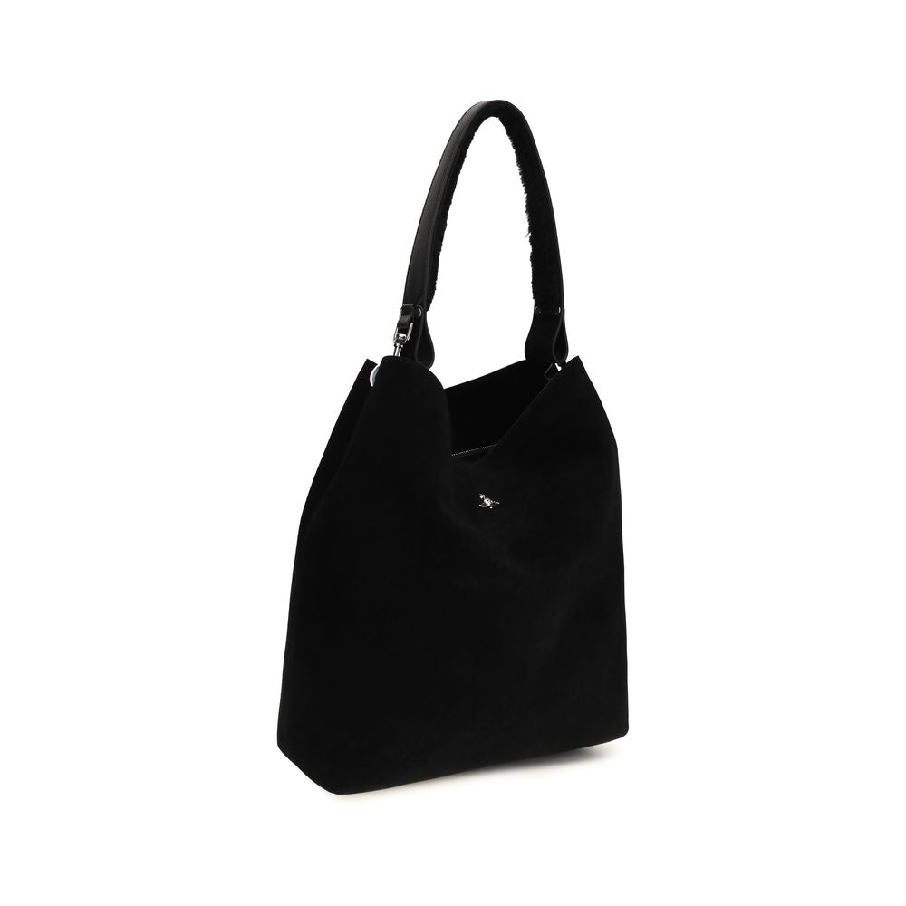 Vivienne Westwood Black Suede Leather Shoulder Bag