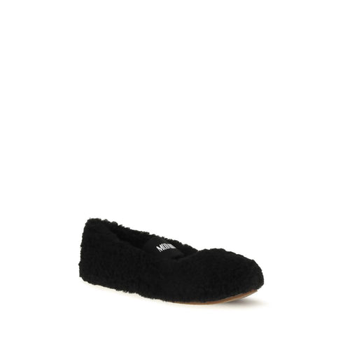 Moon Boot Black Fur Ballet Flats