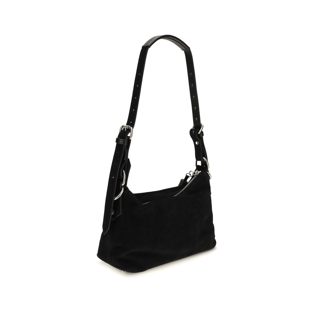 Vivienne Westwood Black Suede Leather Shoulder Bag