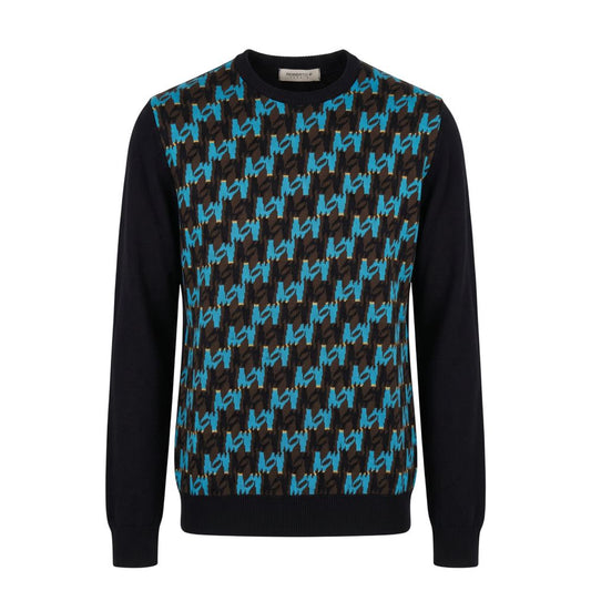 Roberto Pepe Luxury Light Blue Wool Men's Sweater