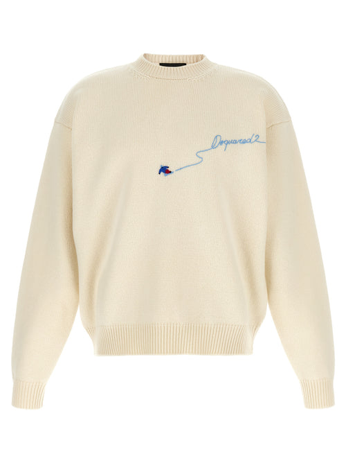 Dsquared² White Wool Cardigan