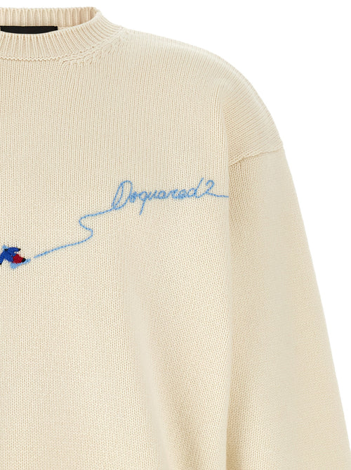 Dsquared² White Wool Cardigan