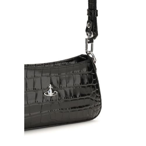 Vivienne Westwood Black Calf Leather Shoulder Bag