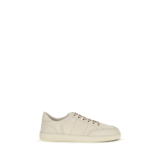 Ferragamo Beige Nubuc Leather Low Top Sneakers