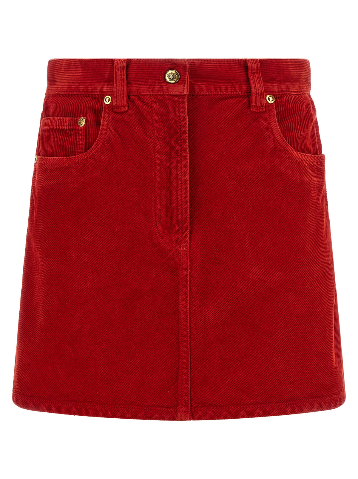 Versace Red Cotton Long Skirt
