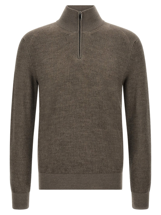 Brioni Brown Cashmere Cardigan