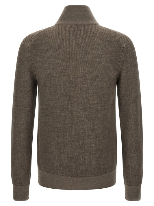 Brioni Brown Cashmere Cardigan