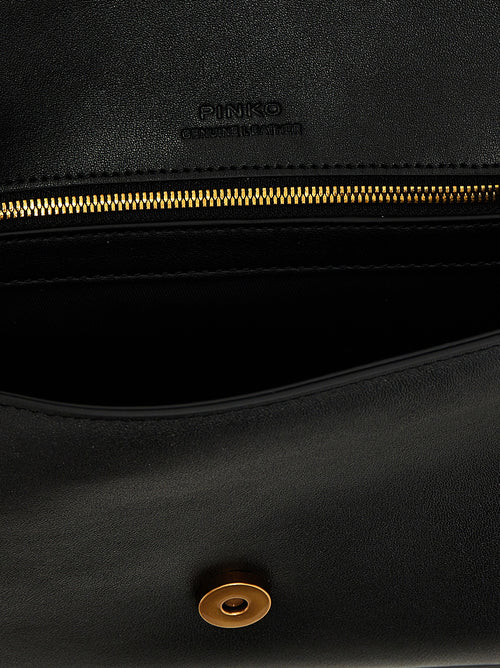 PINKO Black Calfskin Shoulder Bag