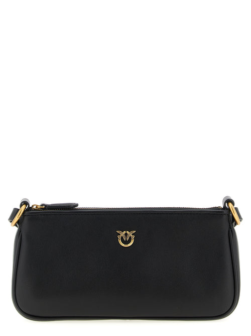 PINKO Black Goatskin Crossbody Bag