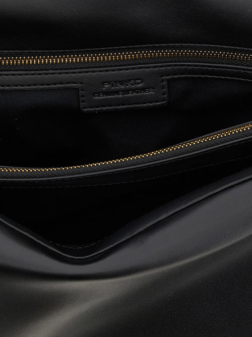 PINKO Black Lamb Leather Crossbody Bag