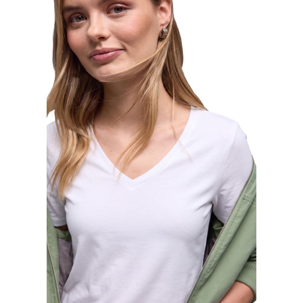 Street One White Cotton Long Sleeve T-Shirt