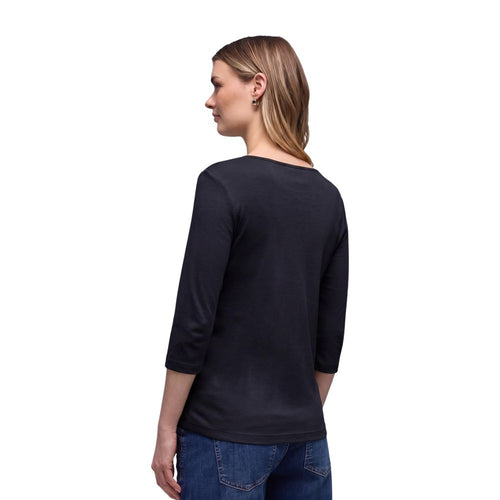 Street One Black Cotton Long Sleeve T-Shirt