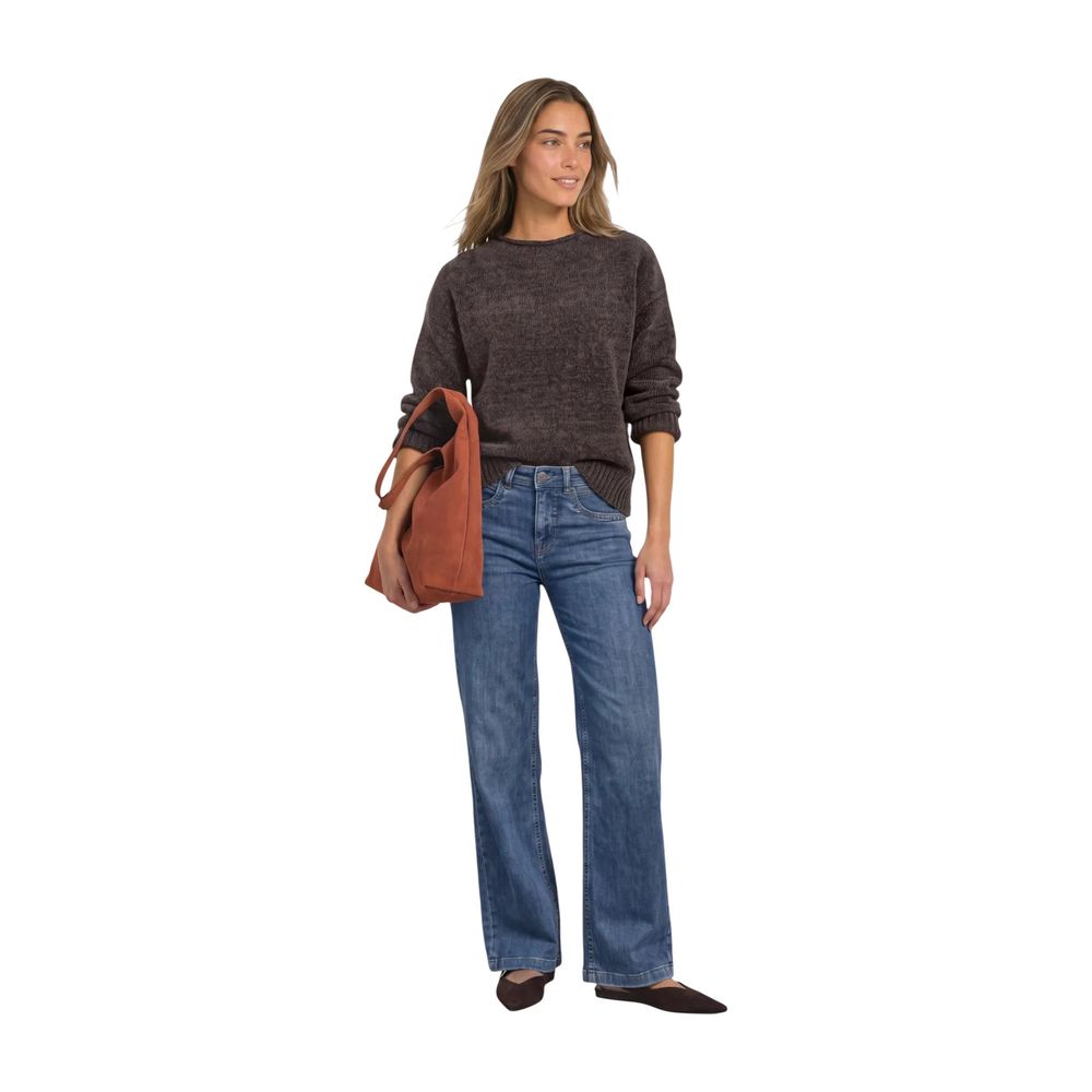 Street One Brown Polyester Sweatshirt