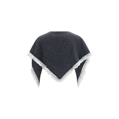 Ganni Gray Wool Oves Aries Scarf