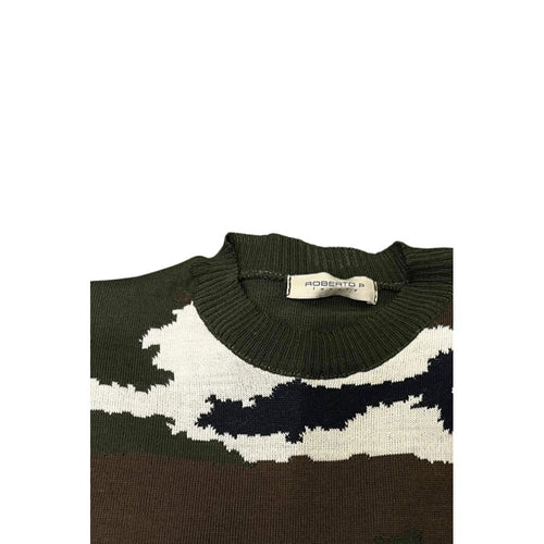 Roberto Pepe Luxury Green Wool Men Sweater