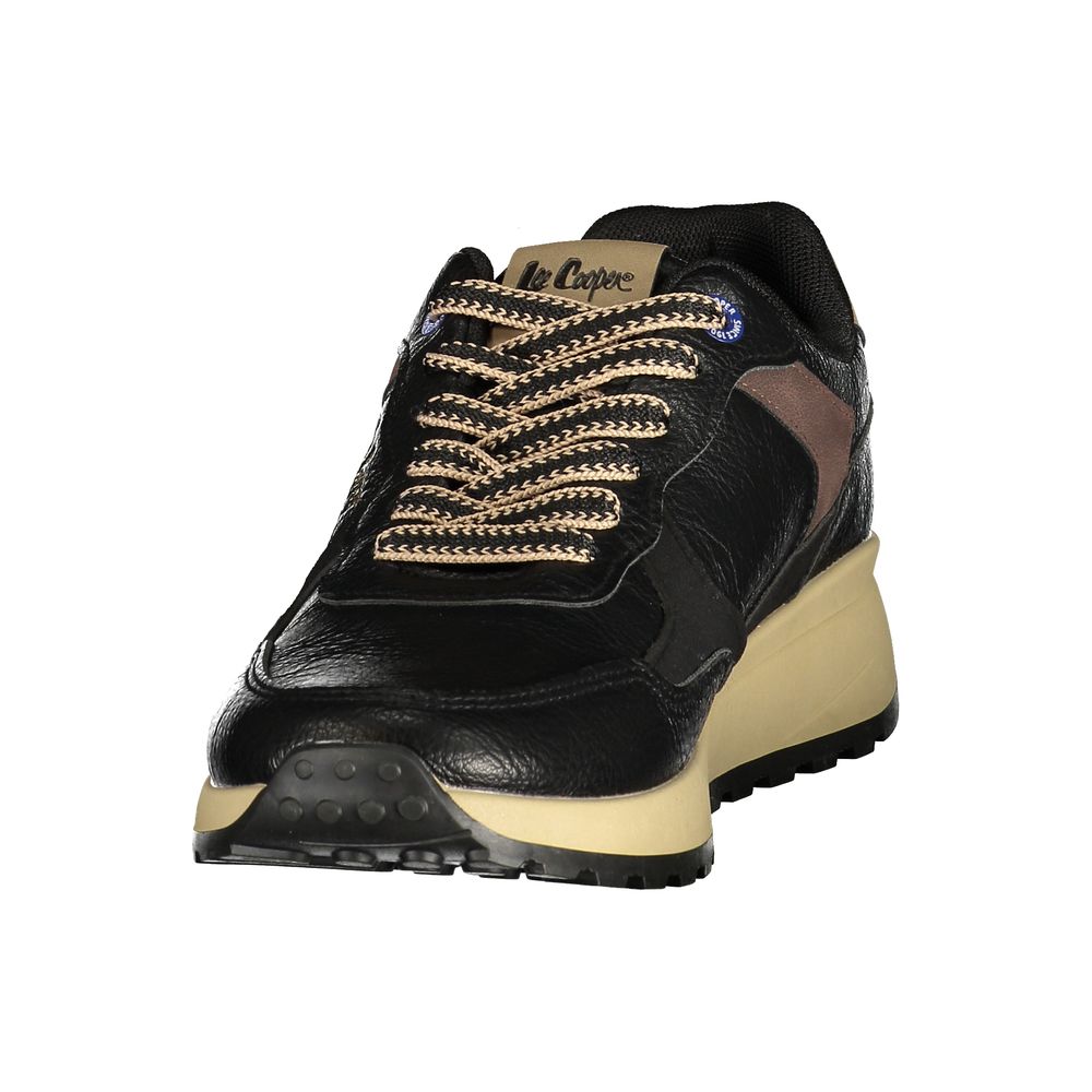 LEE COOPER Black Polyester Athletic Sneakers
