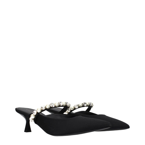 Stella McCartney Black Satin Stiletto Heel Sandals